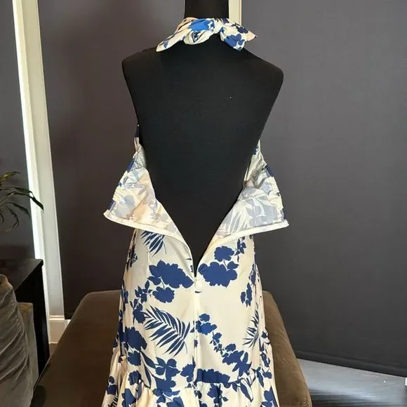 SOLD Women’s Summer Floral Halter Neck Maxi Dress with Ruffles Size L NWOT - Picture 7 of 13